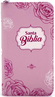 Biblia tipo agenda pequeña flor rosada - RVR 1960 - Coffee & Jesus