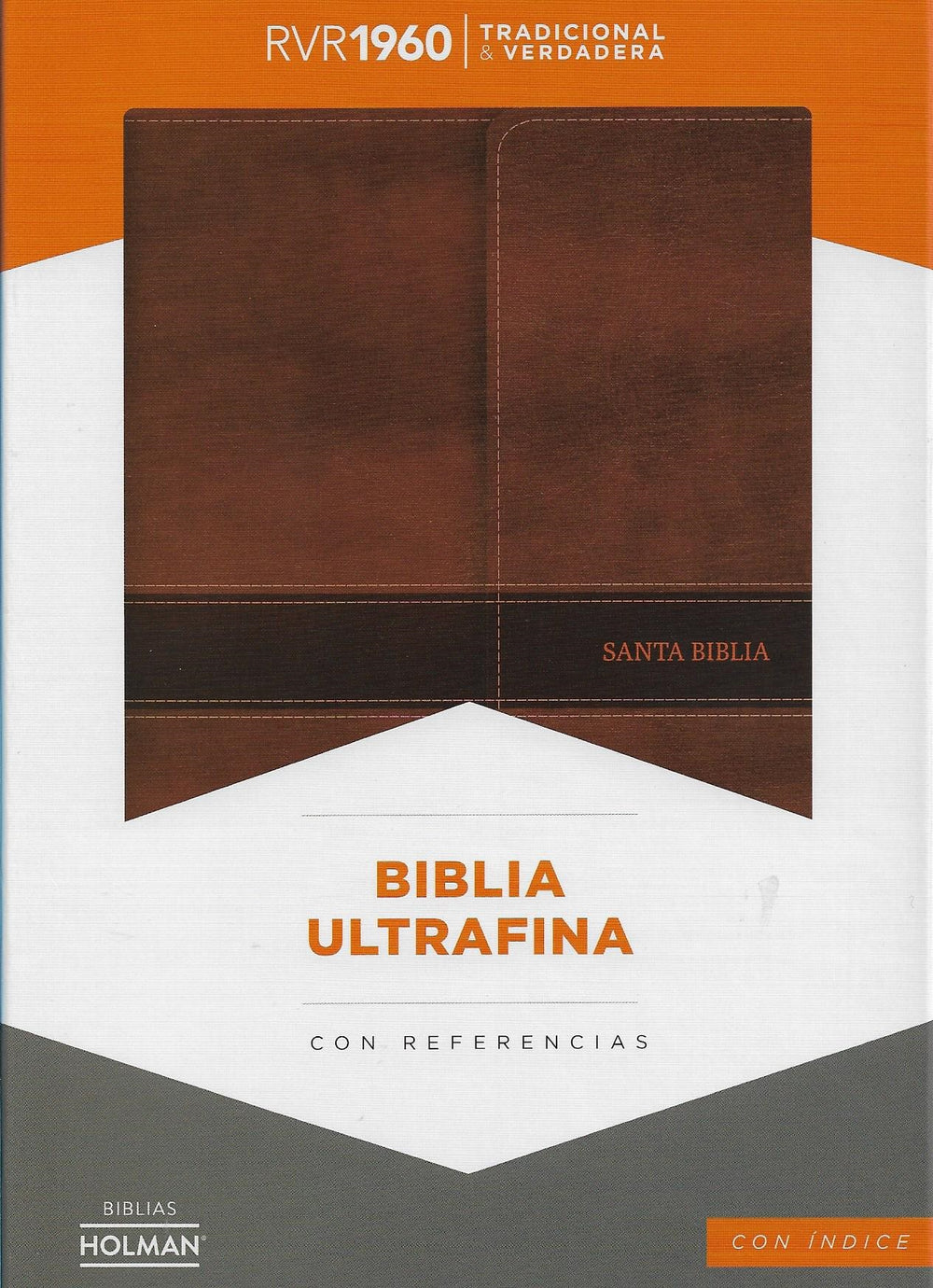 Biblia ultrafina con referencias, indice y solapa / Marrón - RVR 1960