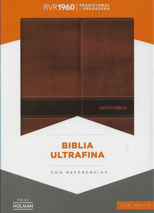 Biblia ultrafina con referencias, indice y solapa / Marrón - RVR 1960