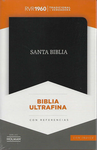 Biblia ultrafina negro piel fabricada con índice -  RVR 1960