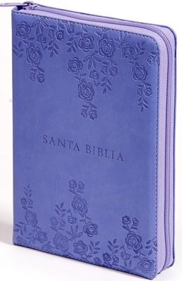 Biblia letra grande con cierre, morado - RVR 1960