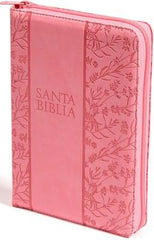 Biblia letra grande con cierre, rosado - RVR 1960