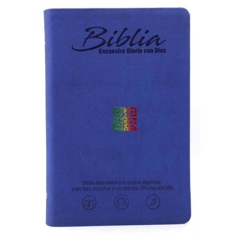 Biblia encuentro diario con Dios, azul oscuro QR - RVC
