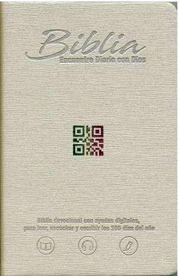 Biblia encuentro diario con Dios, beige QR - RVC - Coffee & Jesus