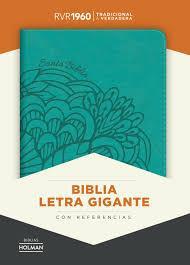 Biblia letra gigante color aqua simil piel - RVR1960 - Coffee & Jesus