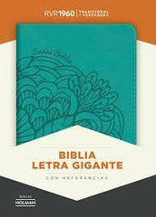 Biblia letra gigante, color aqua símil piel - RVR1960