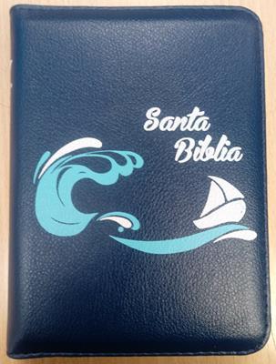 Biblia con lineas de expresiones RVR Azul - Coffee & Jesus