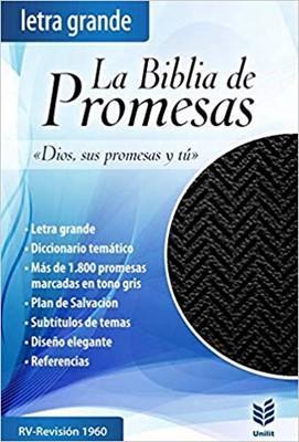 Biblia de promesas, letra grande negro con cierre - RVR 1960