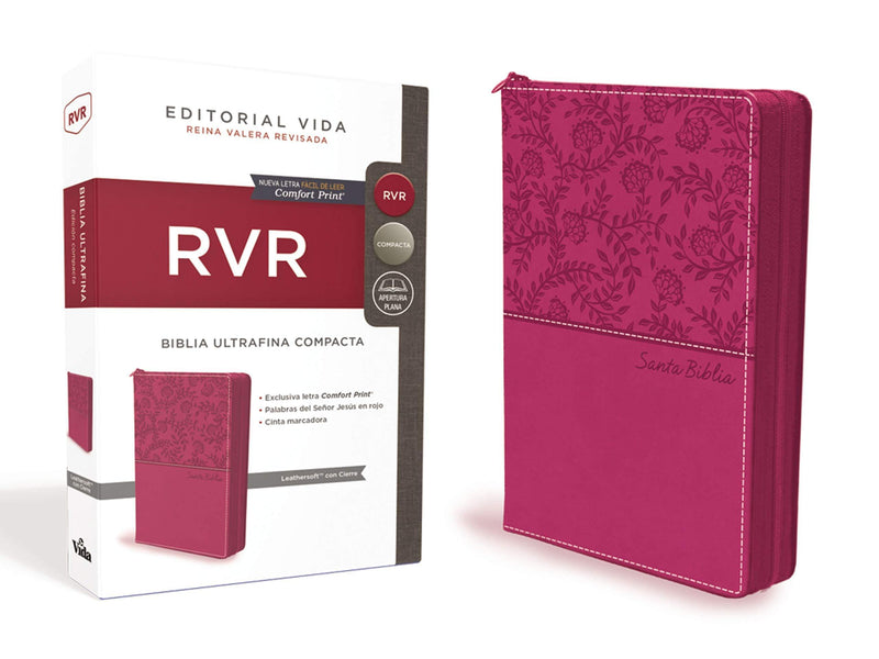 Biblia revisada ultrafina con cierre rosa - RVR - Coffee & Jesus