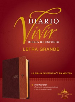 Biblia de estudio Diario Vivir, letra grande sentipiel cafè claro - RVR60