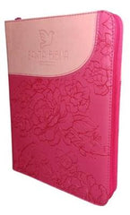 Biblia rosa con cierre letra gigante - RVR 1960