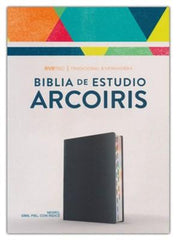 Biblia de estudio arco iris símil piel negro con índice - RVR 1960