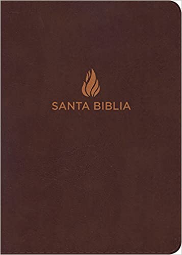 Biblia letra súper gigante, piel marrón con índice - NVI