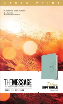 The Message Large-Print Deluxe Gift Bible, soft leather-look, teal