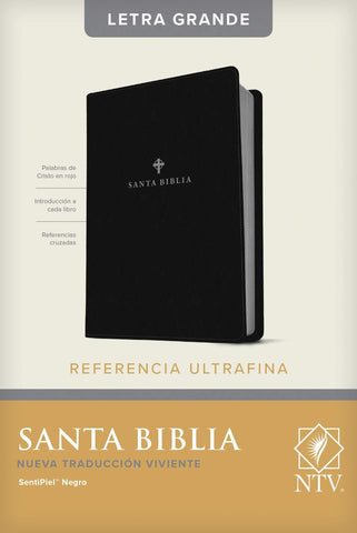 Santa Biblia edición ultrafina, letra grande con índice negra - NTV