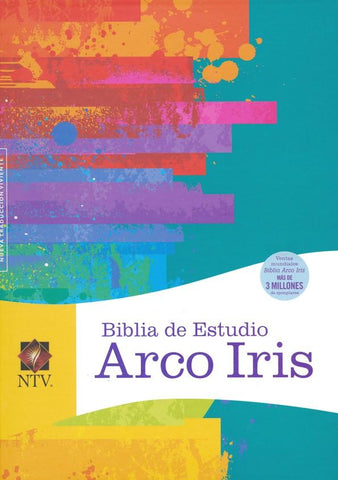 Biblia de estudio arco Íris símil piel frambuesa- NTV