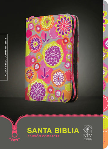 Santa Biblia edición compacta, tela floral - NTV