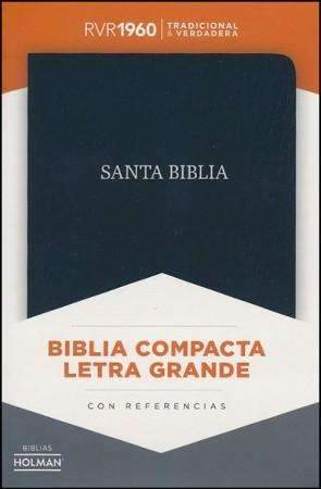 Biblia compacta letra grande piel negro - RVR 1960 - Coffee & Jesus