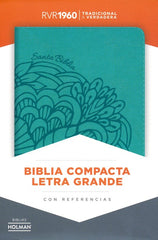 Biblia compacta letra grande aqua símil piel - RVR 1960