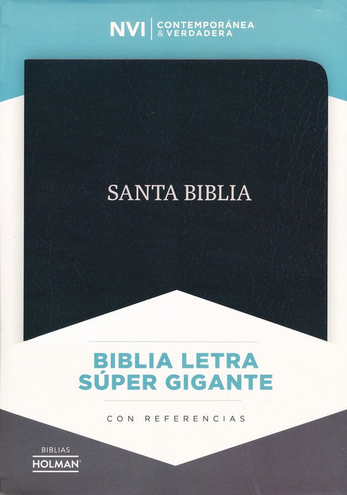 Biblia letra súper gigante con índice y referencias, negro - NVI