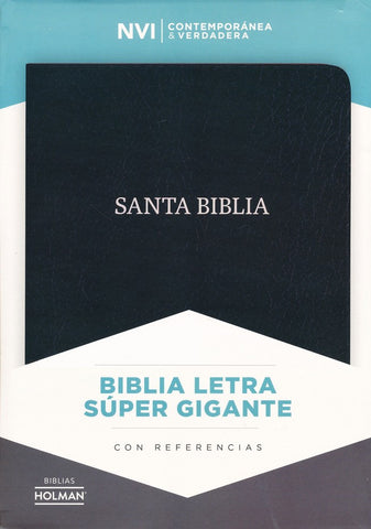 Biblia letra súper gigante con índice y referencias, negro - NVI