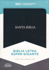 Biblia letra súper gigante con índice y referencias, negro - NVI