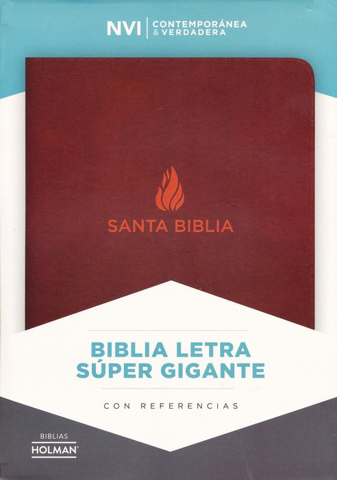 Biblia letra súper gigante, con índice y referencias, marrón - NVI