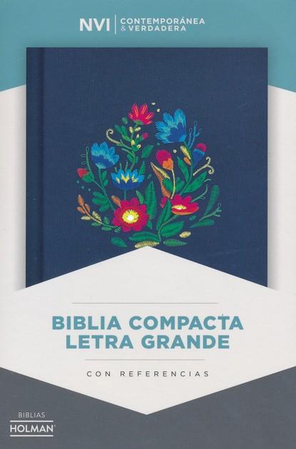 Biblia compacta, letra grande y bordada sobre tela - NVI - Coffee & Jesus