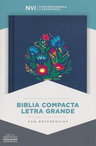 Biblia compacta letra grande y bordada sobre tela - NVI
