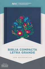 Biblia compacta letra grande y bordada sobre tela - NVI