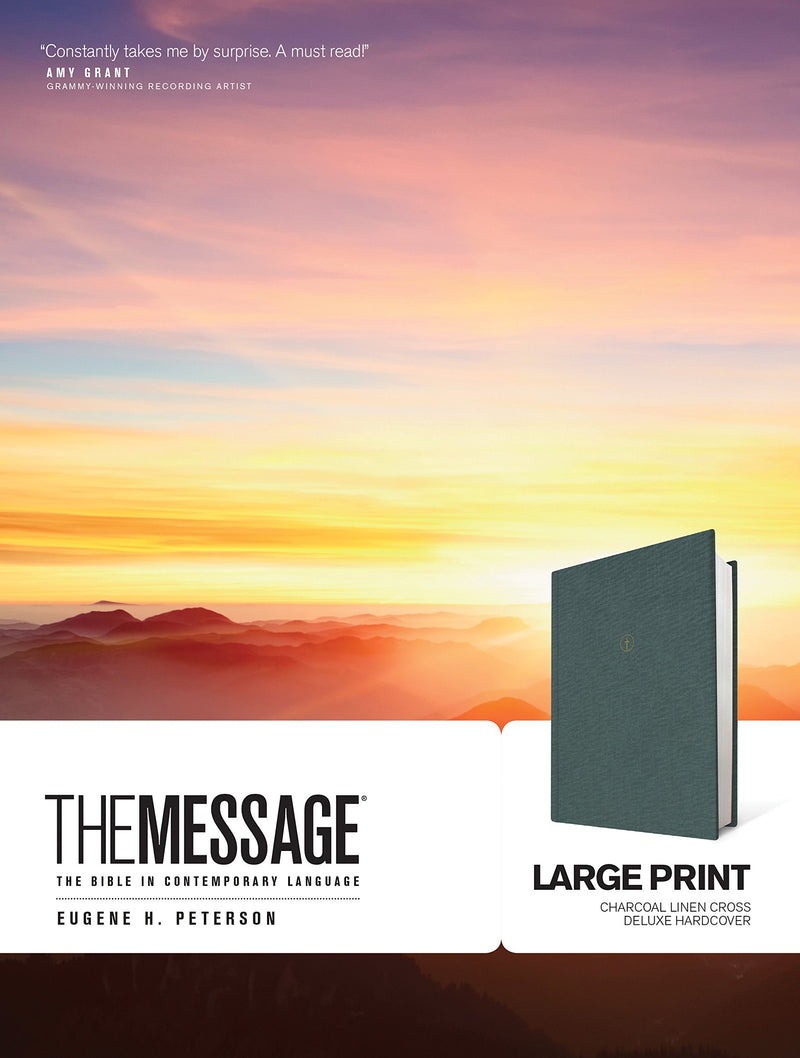 The Message, Large Print Edition: Deluxe Charcoal Linen Hardcover