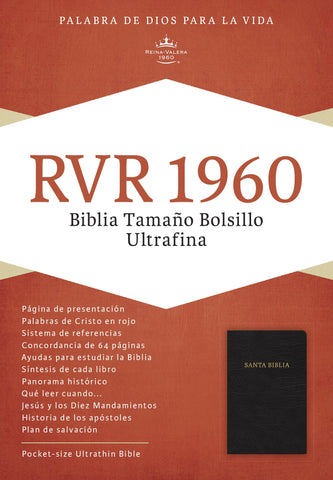 Biblia tamaño bolsillo ultrafina / Negra - RVR 1960