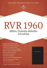 Biblia tamaño bolsillo ultrafina / Negra - RVR 1960