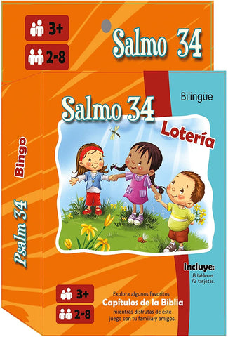 Juego de Bingo bilingüe Salmo 34 - Cartón plastificado