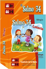 Juego de Bingo bilingüe Salmo 34 - Cartón plastificado