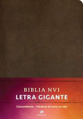 Biblia letra gigante, piel marrón - NVI