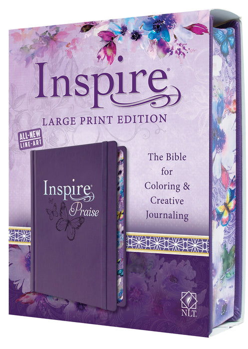 Inspire praise large print Bible, hardcover, purple - NLT