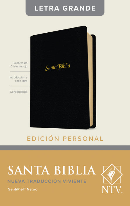 Santa Biblia edición personal, letra grande sentipiel negro - NTV