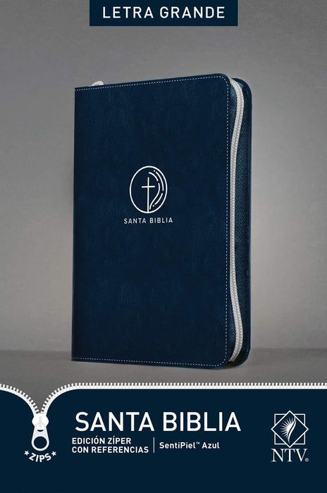 Biblia edición zipper con referencias azul sentipie - NTV