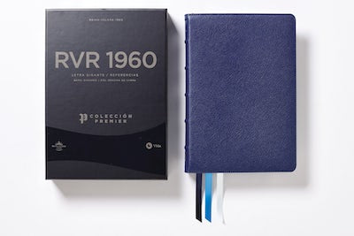 Biblia letra gigante con referencias, colección premier azúl - RVR 1960