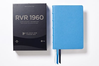 Biblia letra gigante con referencias, colección premier azul claro - RVR 1960