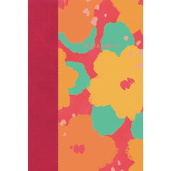 Biblia letra gigante, floral símil piel - NVI