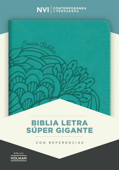 Biblia letra súper gigante con índice y referencias, aqua - NVI