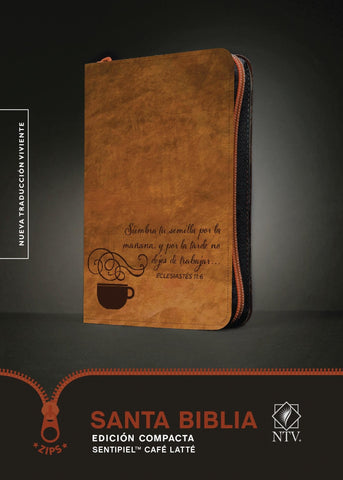 Biblia compacta sentipiel café latte - NTV