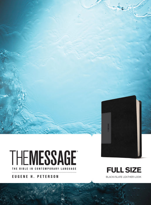 The Message Bible black, slate leather-look