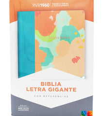 Biblia letra gigante floral símil piel - RVR 1960