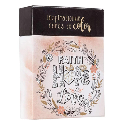 Tarjetas Para Colorear - Faith Hope Love - Coffee & Jesus