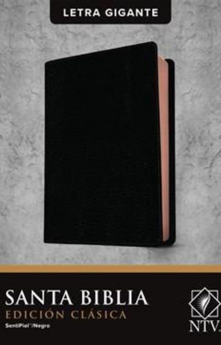 Santa Biblia color negro, edición clásica, sentipiel letra gigante - NTV