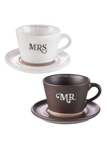 MUG - MR & MRS SET 2 POCILLOS +  PLATOS MR & MRS