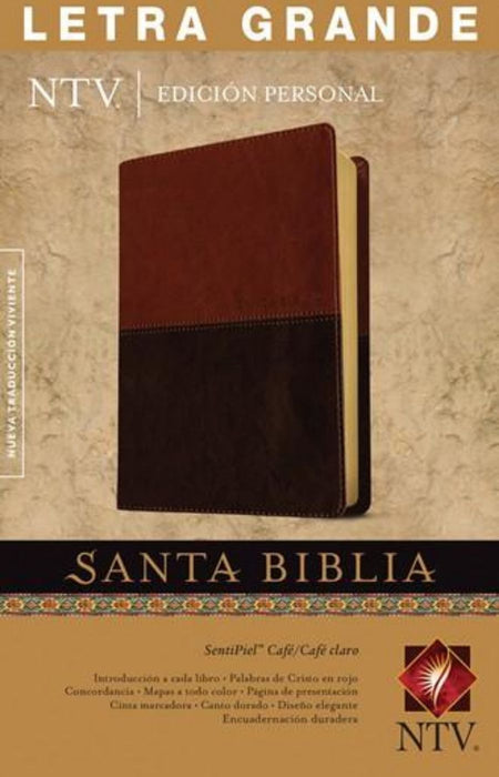 Santa Biblia edición personal, letra grande café - NTV